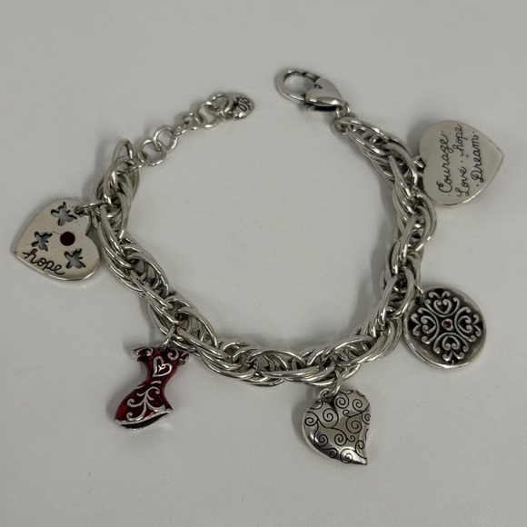 Brighton Heart of Hope Charm Bracelet Courage Love Hope Dream 7 1/2" - 8 1/2" - Picture 7 of 12